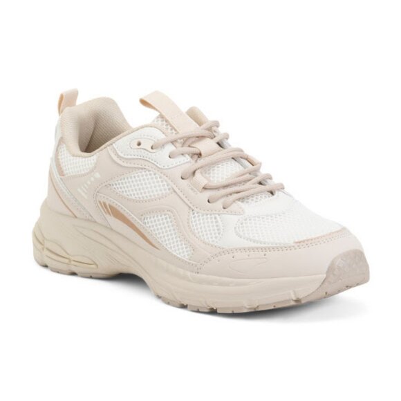 Nicole Miller Hawk Sneaker Cream Beige Lace-up Women's Size 9.5 - Picture 1 of 14